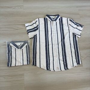 2x Striped Short Sleeve Button-Up Shirt